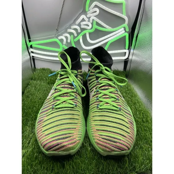 Nike Mens Free Train Force Flyknit 833275-013 Green Running Shoes Sneakers Sz 12