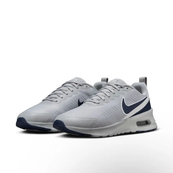 NIKE MEN’S GRAY AND NAVY BLUE AIR MAX NUAXIS RUNNING SHOES