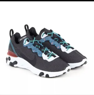 Nike Mens React Element 55 SE Anthracite Blue Fury Sneakers CD2153-001 Size 9.5