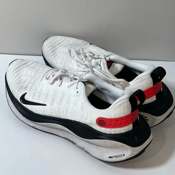 Nike Men's Size 12 Infinity Run 4 Reactx White and Black Running Shoes Crimson