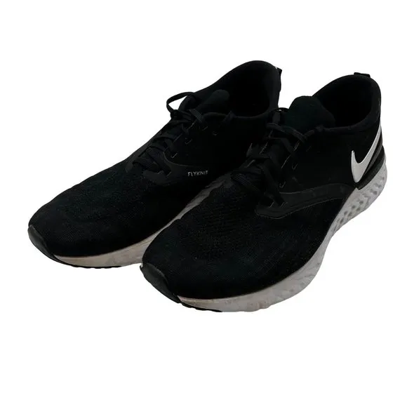 Nike Odyssey React 2 Flyknit Mens Size 13 Black AH1016-010 Men's Running Shoes