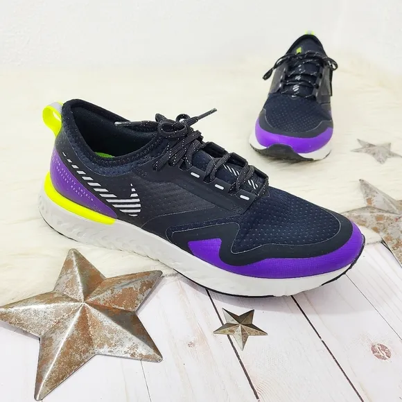 Nike Odyssey React 2 Shield Voltage Purple Black Sneakers Neon Women's Size 9