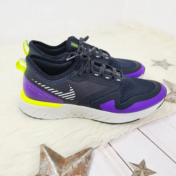 Nike Odyssey React 2 Shield Voltage Purple Black Sneakers Neon Women's Size 9