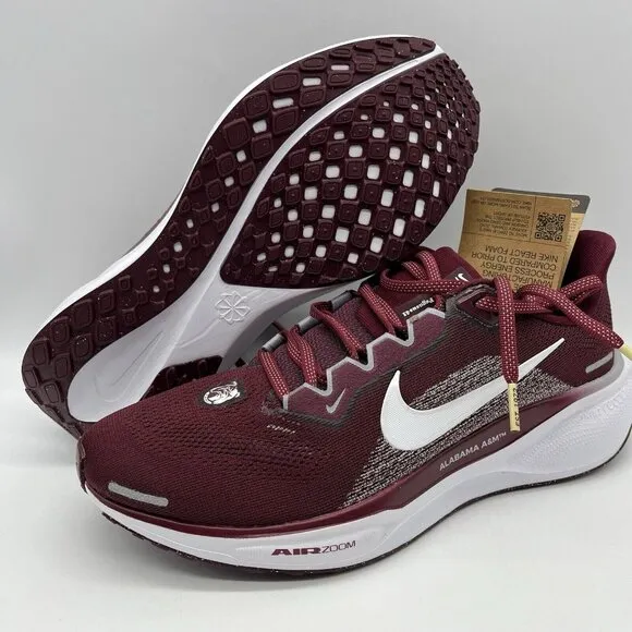 Nike Pegasus 41 Alabama A&amp;M Bulldogs Running Shoes Red Men's Size 8 FZ5101-600
