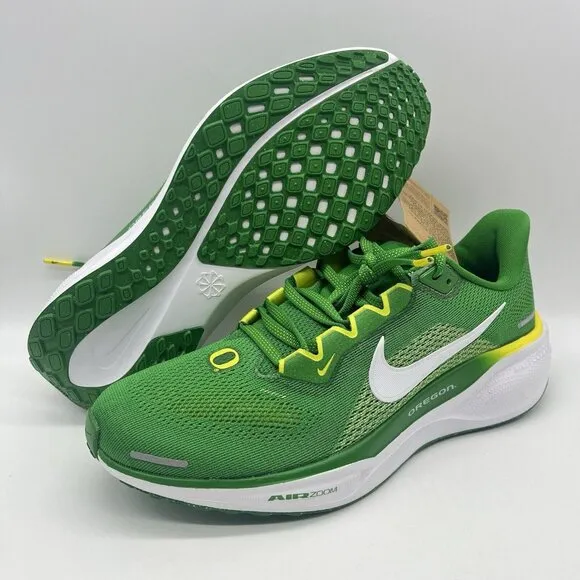 Nike Pegasus 41 Oregon Ducks Running Shoes Green Yellow Men's Size 8 FZ5138-300