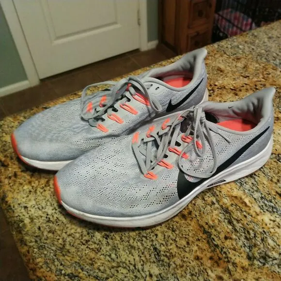 Nike Pegasus Running Shoes 36 Wolf Grey/ Black/ Crimson AQ2203-009 Mens 12