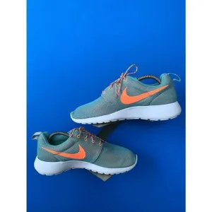 Nike Roshe Run Diffused Jade Blue Orange Running Shoes 511882-303 Women Size 10