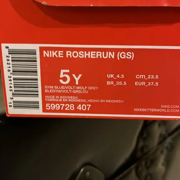 Nike Rosherun shoes sneakers new 599728 407 blue Youth Boys Girls Size 5Y 5