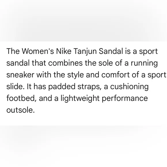 Nike Tanjun Black White Spellout Lightweight Athleisure Sport Sandals
