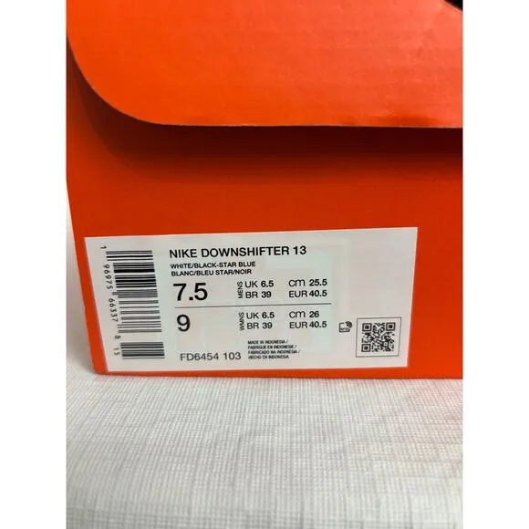 Nike Unisex Downshifter 13 Running Shoe NEW Size 7.5 Women's Size 9
