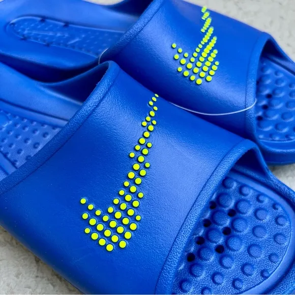 NIKE VICTORI ONE SHOWER SLIDE ROYAL BLUES NEONS WATERPROOF