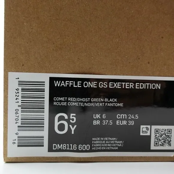 Nike Waffle One GS Exeter Edition Comet Red 6.5Y DM8116 600 Womens 8
