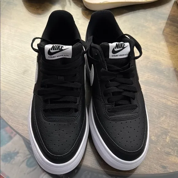 Nike Women  Black Court Vision Alta Shoes