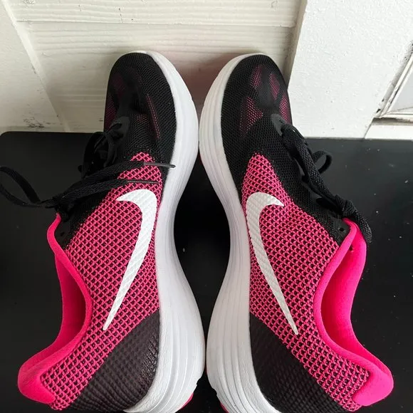 Nike Women's Revolution 3 Black and Pink Running Shoes Sneakers Size 11