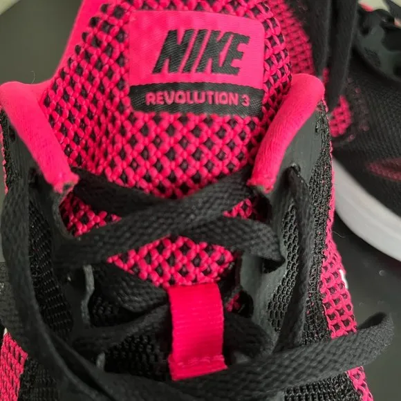 Nike Women's Revolution 3 Black and Pink Running Shoes Sneakers Size 11