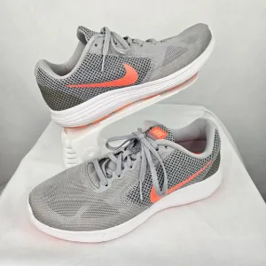 Nike Womens Revolution 3 Gray Running Shoes Size 10