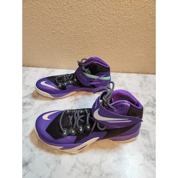 Nike Zoom LeBron Solider Mid Mens Purple Black Basketball Sneakers Shoes Size 11