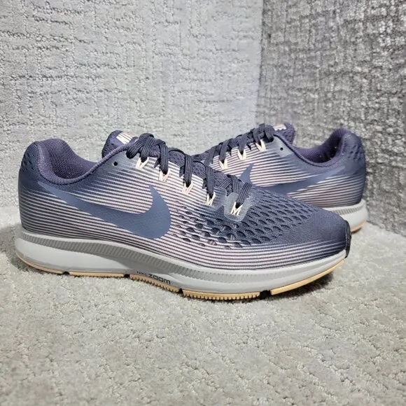 Nike Zoom Pegasus 34 Women's Size 10 Gray Pink Athletic Running Shoes 880560-011