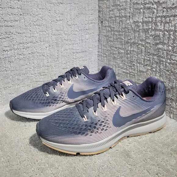 Nike Zoom Pegasus 34 Women's Size 10 Gray Pink Athletic Running Shoes 880560-011