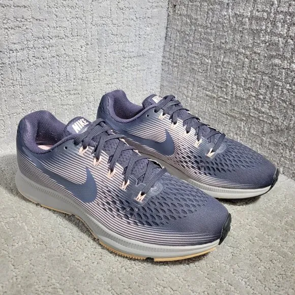 Nike Zoom Pegasus 34 Women's Size 10 Gray Pink Athletic Running Shoes 880560-011