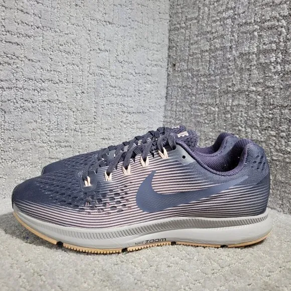 Nike Zoom Pegasus 34 Women's Size 10 Gray Pink Athletic Running Shoes 880560-011
