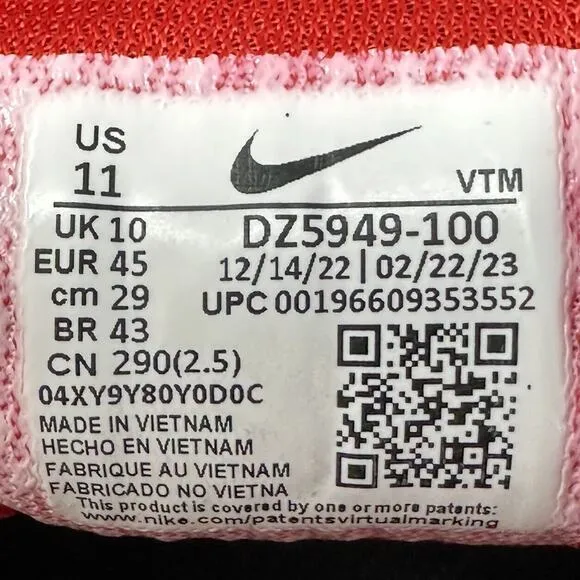 Nike Zoom Pegasus 40 Clark Atlanta Panthers Running Shoes Mens Sz 11 DZ5949-100