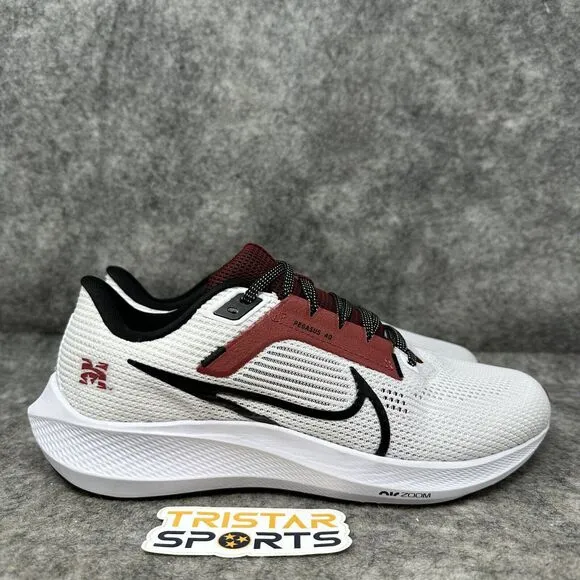 Nike Zoom Pegasus 40 Morehouse Running Shoes Mens Size 8 White DZ6002-100 HBCU