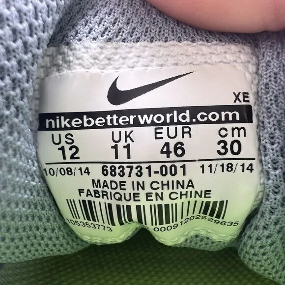 Nike Zoom Structure 18‎ Shoes Mens Size 12 Black Gray Neon Running Sneakers