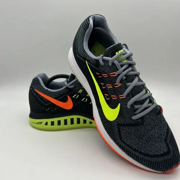 Nike Zoom Structure 18‎ Shoes Mens Size 12 Black Gray Neon Running Sneakers