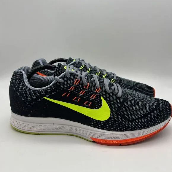 Nike Zoom Structure 18‎ Shoes Mens Size 12 Black Gray Neon Running Sneakers