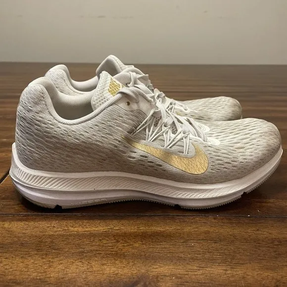NIKE ZOOM WINFLO 5 GOLD RUNNING SHOES WOMENS SZ 7.5