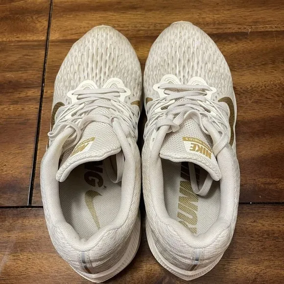 NIKE ZOOM WINFLO 5 GOLD RUNNING SHOES WOMENS SZ 7.5