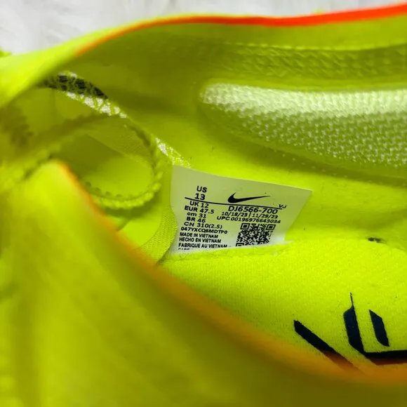 Nike ZoomX Streakfly Mens Running Shoes Volt Green DJ6566-700 VNDS Sz 13