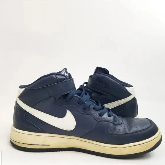 Nike Air Force 1 Mid &quot;AF1&quot; Blue Basketball Sneakers. Men's Size: 13