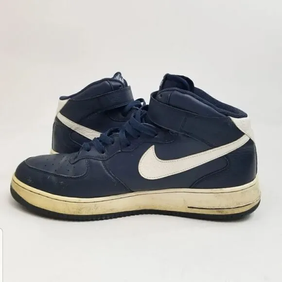Nike Air Force 1 Mid &quot;AF1&quot; Blue Basketball Sneakers. Men's Size: 13