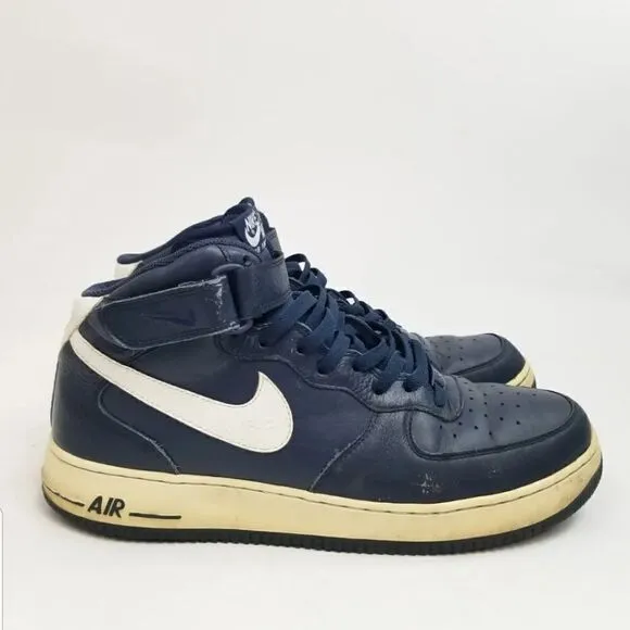Nike Air Force 1 Mid &quot;AF1&quot; Blue Basketball Sneakers. Men's Size: 13