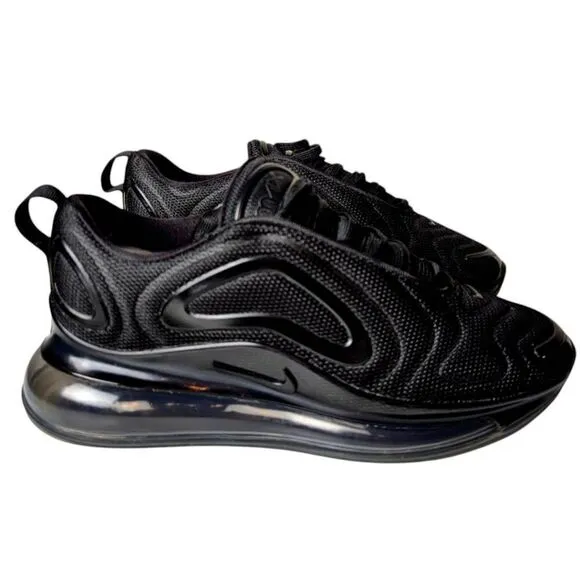 NIKE Air Max 720 &quot;Triple Black&quot; Running Shoes Size 5