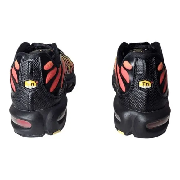 NIKE Air Max Plus &quot;Black Volt Solar Red&quot; Running Shoes Size 7.5