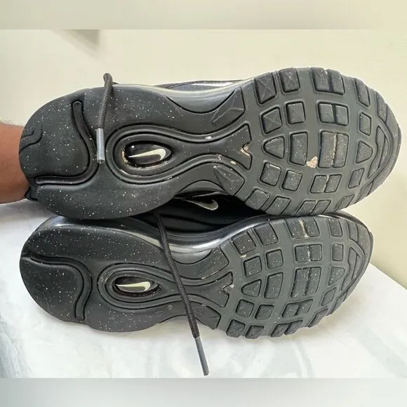 Nike Air Max 97 GS 921522-011 Triple Black Running Shoes Size 6Y/Women's 7.5 US