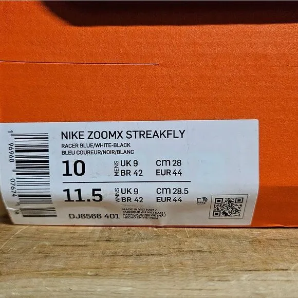 Nike ZoomX Streakfly Size 10 Blue White Men's Running Shoes DJ6566-401