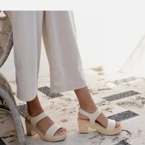 Nisolo x Anthropologie NIB all day open toe clog in bone