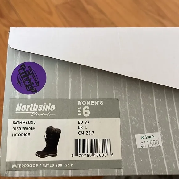 Northside Elements licorice waterproof winter boots women’s size 6 Brand New
