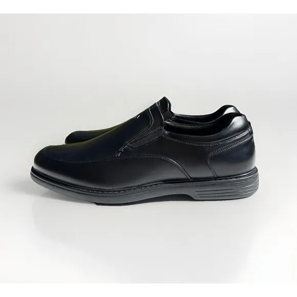 Nunn Bush 84915 Wade Black Work Moc Toe Slip On Men’s 11 M Non Slop Shoes New