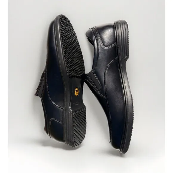 Nunn Bush 84915 Wade Black Work Moc Toe Slip On Men’s 11 M Non Slop Shoes New