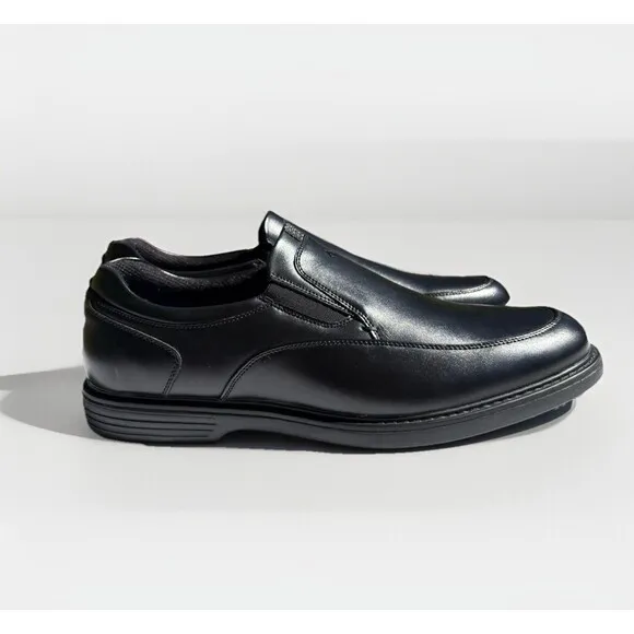 Nunn Bush 84915 Wade Black Work Moc Toe Slip On Men’s 11 M Non Slop Shoes New