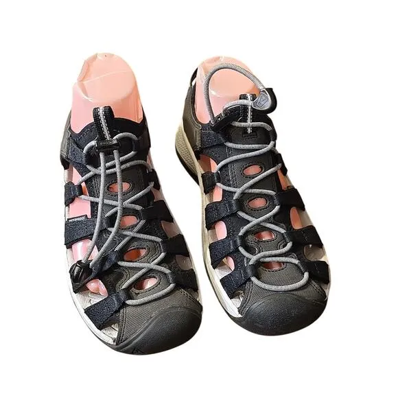 NWOB KEEN Astoria West Black Waterproof Outdoor Trail Hiking Sandals Womens 9.5