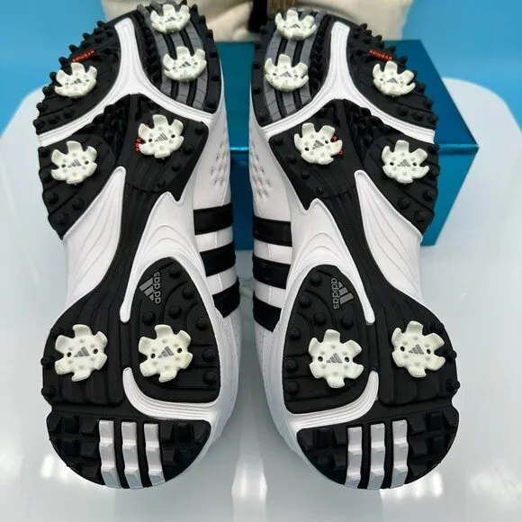NWOT adidas Mens FitRx Adiwear Traxion Spiked‎ Golf Shoes, Size 10.5 White/Black