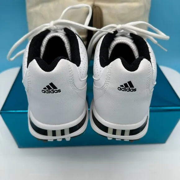 NWOT adidas Mens FitRx Adiwear Traxion Spiked‎ Golf Shoes, Size 10.5 White/Black