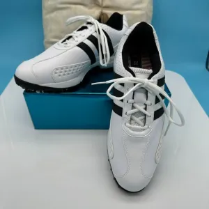 NWOT adidas Mens FitRx Adiwear Traxion Spiked‎ Golf Shoes, Size 10.5 White/Black