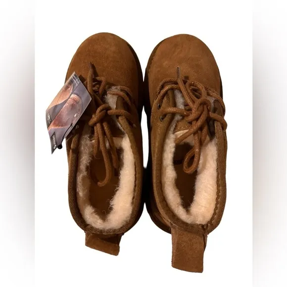 NWT Alpine Dylan Brown Leather &amp; Sheepskin Boots Size 1​​​